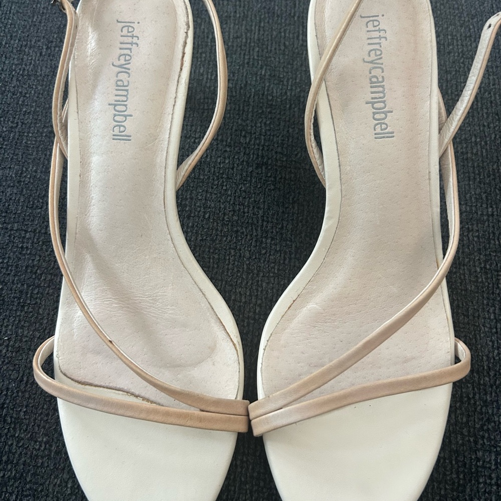 Jeffrey Campbell Cream and Tan Heels